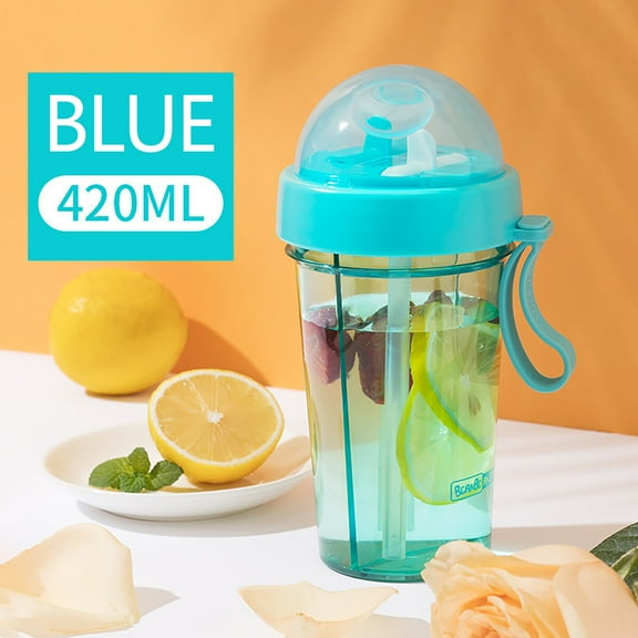 Oggfader Water Bottles Reusable Plastic 420ml Bottle Plastic Cup Transparent Matte Portable Not Easy To Break Water Cup Outdoor Sports Travel Water Bottle Portable Leak proof