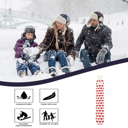 Oggfader Water Bottles Reusable Warm Hot Water Bottle Soft Cover Hand Warmer Natural Warmth 2L