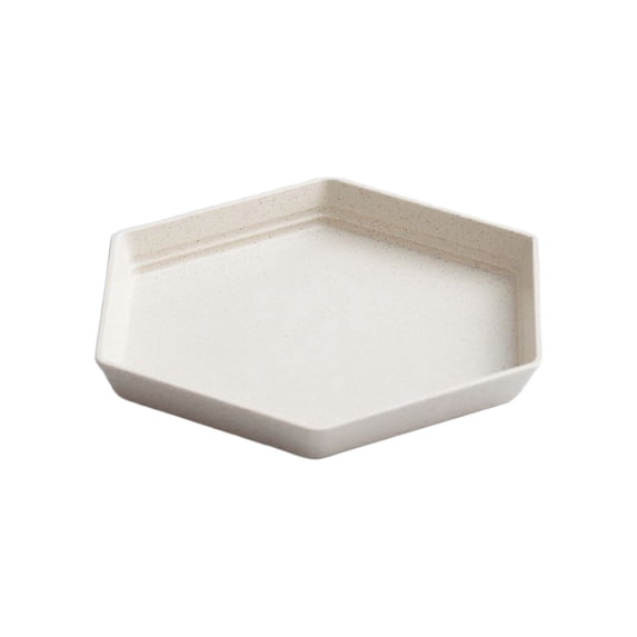 Oggfader Wheat Straw Hexagon Plates, Beige - Unbreakable, Reusable, Dishwasher & Microwave Safe - for Ki-ds, Adult, Pet, Fruit (1 Pack)