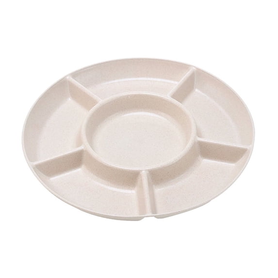 Oggfader White Plastic Divided Snack Tray - Multi-Layer Detachable Fruit Platter for Coffee Table, Picnic, Food Storage Organizer