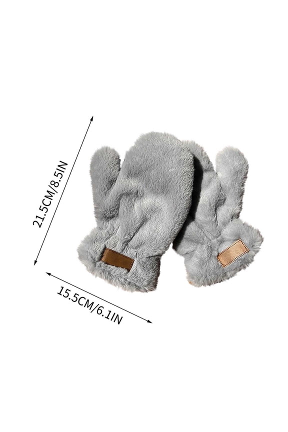 Winter Gloves for Women & Teens - Faux Rabbit Fur Velvet Plush, Cute Warm Windproof Winter Mittens