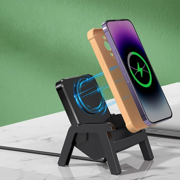 Oggfader Wireless Charger Stand 15W Wireless Fast Charging Phone Bracket. Detachable Small Chair Wireless Charger Desktop Phone With Musical Speaker Function. IOS And Android Universal