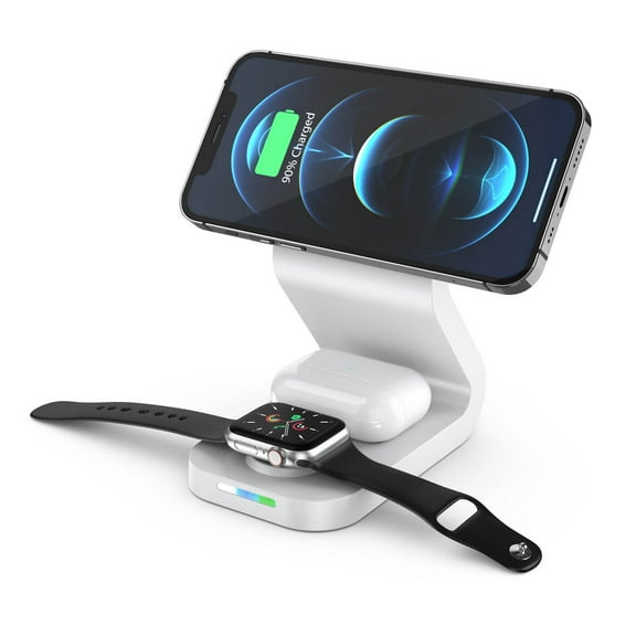 Oggfader Wireless Charger Stand 15w Three In Magnetic Wireless Charger Quick Charge Mobile Phone For 13 And Watch Headset