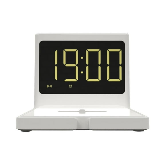 Oggfader Wireless Charger Stand 15w Wireless Phone Charging Station With Digital Alarm Clock