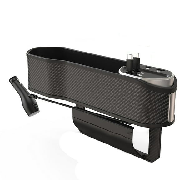 Oggfader Wireless Charger Stand Car Seat Filling Wireless Charging Storage Box Car Seat Slot Storage Box 3 in 1 Telescopic Car Multi function Mobile Phone Wireless Charger