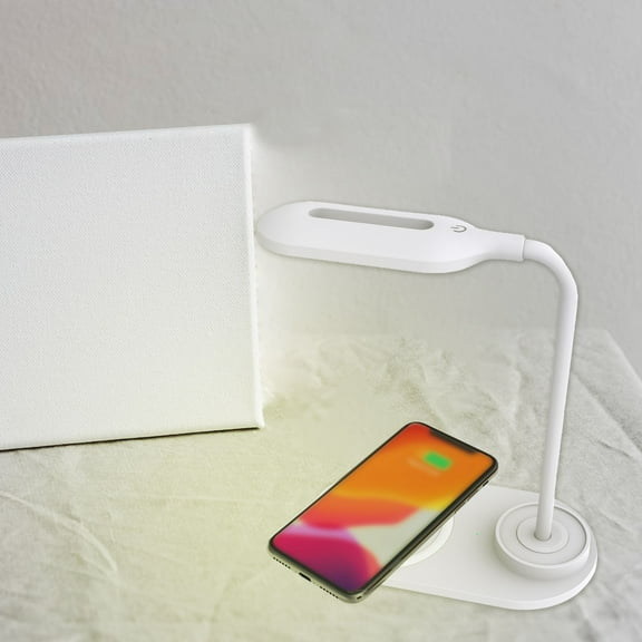 Oggfader Wireless Charger Stand LED Desk Lamp Touching Control Desk Lamp With Wireless Charging &3 Color Modes Eye Caring Office Lamp Gooseneck Table Lamp