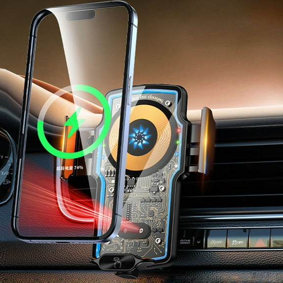 Oggfader Wireless Charger Stand Wireless Car Charger Phone Stand Mount 120W Fast Charging Auto Clamping Phone Holders For Your Car Dashboard Windshield Vent Car Accessories