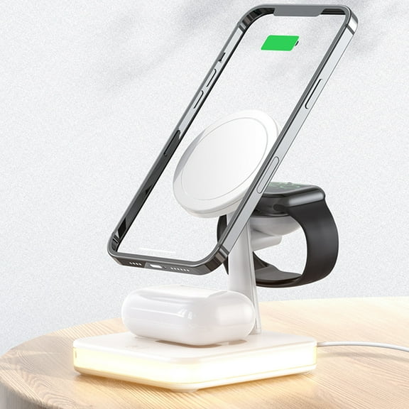 Oggfader Wireless Charger Stand Wireless Charging Station 3 In 1 Charging Station For Multiple Devices 15W Magnetic Wireless Charger Stand Phone 12 13