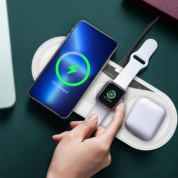 Oggfader Wireless Charger Stand Wireless Charging Station 3 In 1 Charging Station For Multiple Devices 15W Wireless Charger IOS/Android