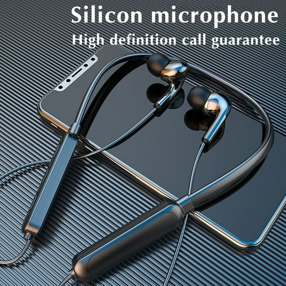 Oggfader Wireless Earbuds BT 71 Bluetooth Headset Neck 5.0 Wireless Headset Neck Sports Running Stereo Black