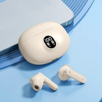 Oggfader Wireless Earbuds Bluetooth 5.3 In Ear Call Noise Reduction And Long Battery Life Intelligent Digital Display Bluetooth Wireless Earphones Beige