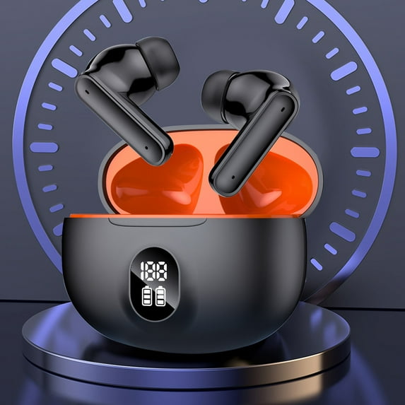 Oggfader Wireless Earbuds Bluetooth 5.3 In Ear Call Noise Reduction And Long Battery Life Intelligent Digital Display Bluetooth Wireless Earphones Black