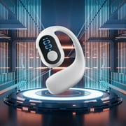 Oggfader Wireless Earbuds Bluetooth 5.3 Ear Hanging Ear Non In Ear Power Digital Display HD Call Wireless Earphones White