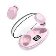 Oggfader Wireless Earbuds Bluetooth 5.3 Sports HiGH End Intellieent Voise Reduction Utra Long Range In Car Wireless Carphones Pink