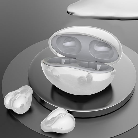 Oggfader Wireless Earbuds Bluetooth 5.3 Wireless Earphone Clip Style Directional Sound Transmission Panoramic Stereo Call Noise Reduction And Long Battery Life Bluetooth Earphones White