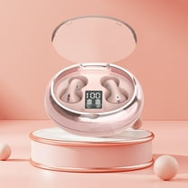 Oggfader Wireless Earbuds Bluetooth 5.3 Wireless Earphone Clip Type LED Intelligent Digital Display With Long Battery Life And High definition Microphone Bluetooth Earphones Pink