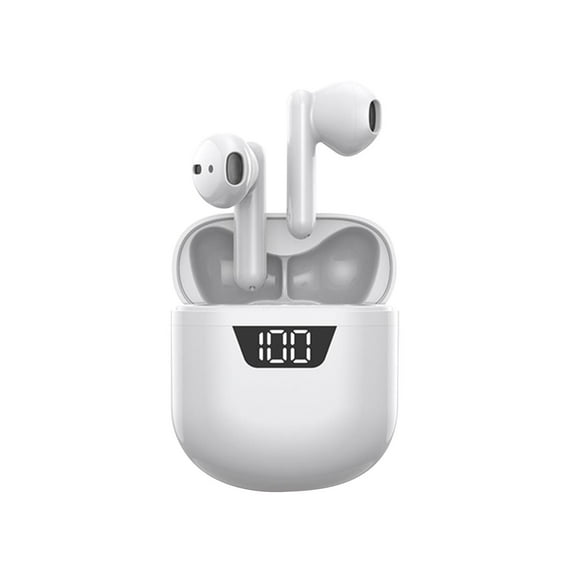 Oggfader Wireless Earbuds Bluetooth Earphone Power Digital Display Noise Reduction Wireless Earphone White