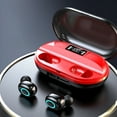 thumbnail image 1 of Oggfader Wireless Earbuds Digital Display Wireless Headset Mobile Power In Ear Earphone Headset Mobile Phone Bluetooth Sports Headset Red Red, 1 of 9