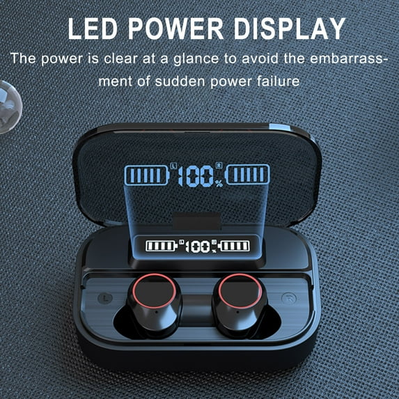 Oggfader Wireless Earbuds G05 Headset Contact Control Digital Display Bluetooth 5.3 Wireless Headset In ear Stereo Headset Black