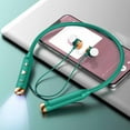 thumbnail image 1 of Oggfader Wireless Earbuds Neckband Bluetooth Headphones HD Stereo Wireless Sports Earphones Around Neck Bluetooth Headphones Noise Cancelling Mic Magnetic Attraction Flashlight Green, 1 of 8
