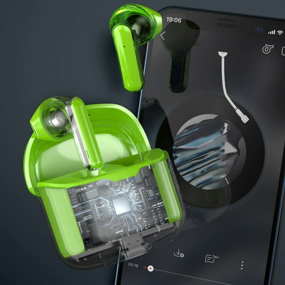 Oggfader Wireless Earbuds New Border J225 True Wireless Headset Bluetooth Headset 5.3TWS Technology Low Power And High Battery Life Multi color Fashion Headphones Green