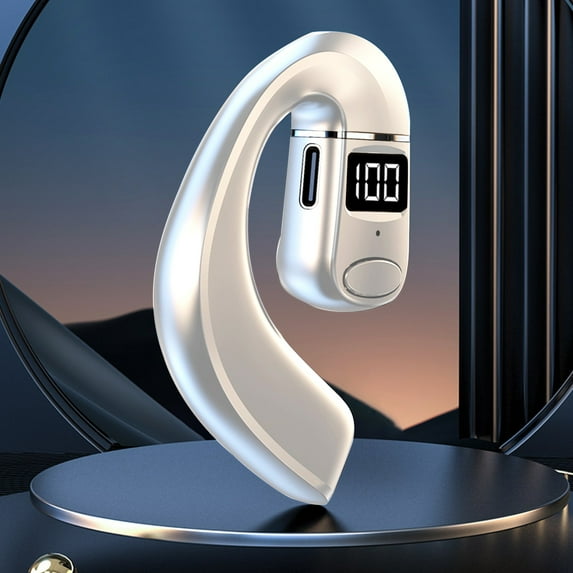 Oggfader Wireless Earbuds Open Ear Wireless Bluetooth 5.3 Ear Business Sports Music Call Noise Reduction Long Battery Life Bluetooth Wireless Earphones White