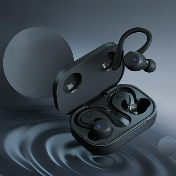 Oggfader Wireless Earbuds Running Headphones Wireless Earbuds With Earhooks Over Ear Sport Headphones Sweatproof Earphones Workout Jogging Gym Black