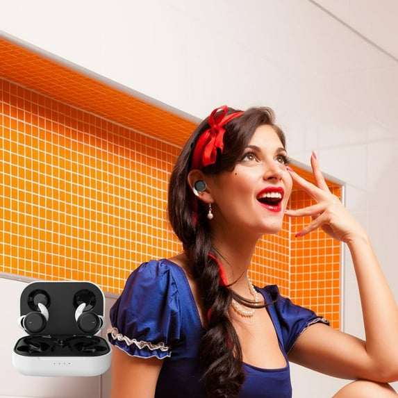 Oggfader Wireless Earbuds Running Headphones Wireless Earbuds With Earhooks Over Ear Sport Headphones Sweatproof Earphones Workout Jogging Gym White