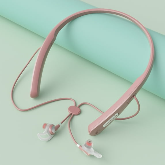 Oggfader Wireless Earbuds Running Sports Neck Bluetooth Headset In Ear Listening Wireless Headphones Pink