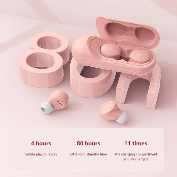 Oggfader Wireless Earbuds Space Capsule Cute Bluetooth Headset All Inclusive Smart Noise Cancelling Invisible In Ear Wireless Headset Pink