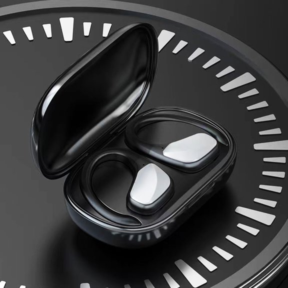 Oggfader Wireless Earbuds Touch Control Wireless Bluetooth Earphones TWS Headphones In Ear Earbuds Headset With Ear Hooks For Training Sport black