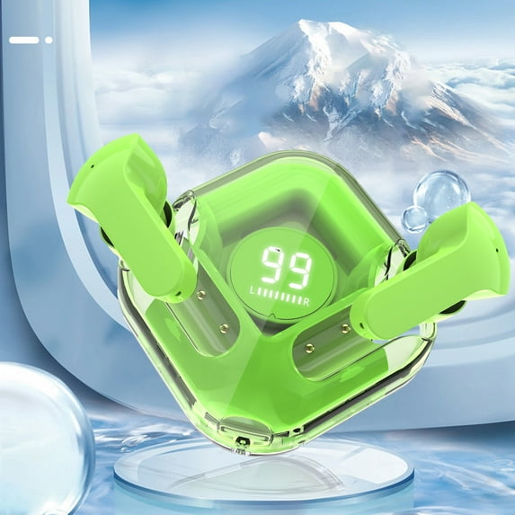 Oggfader Wireless Earbuds Wireless Ear Bluetooth Wireless Headphones Bluetooth Headphones Noise Cancelling Headphones Transparent Air37 Sports Headphones Green