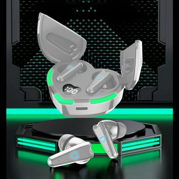 Oggfader Wireless Earbuds Wireless Earbuds Bluetooth 5.3 In Ear Light Weight Headphones Built In Microphone IPX4 Immersive Premium Sound Headset Gray