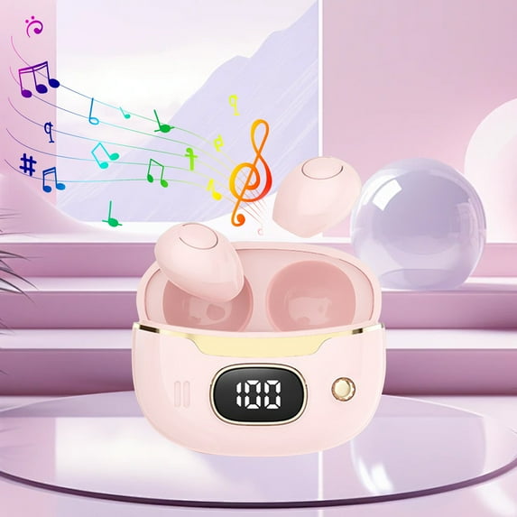 Oggfader Wireless Earbuds Wireless Earbuds Bluetooth 5.3 Space Stereo Noise Cancellation Calls High value Girls' Headphones Half In Ear Sports Wireless Headphones Pink