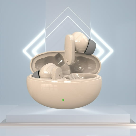 Oggfader Wireless Earbuds Wireless Headset Bluetooth 5.3 Headset With Wireless Charging Case Extra Long Playing Cell Phone Charging Function Built in Microphone Sports Headset khaki