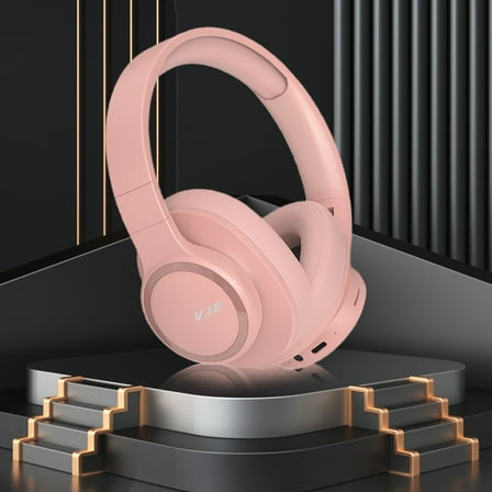 Oggfader Wireless Headphones Bluetooth 5.3 Headworn Wireless Headphones HiFi Sound Quality HD Call Foldable Bluetooth Headphones Pink
