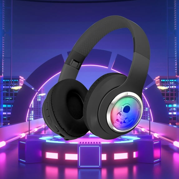 Oggfader Wireless Headphones Wireless Earphones Bluetooth 5.3 Head Mounted High definition Calling HIFI Sound Quality Long Battery Life Plug in Bluetooth Earphones Black