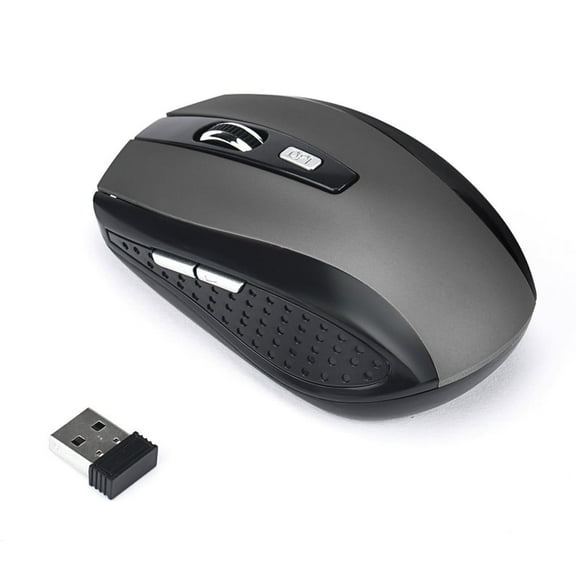 Oggfader Wireless Mouse for Laptop 2.4GHz Wireless Gaming Mouse USB Receiver Pro Gamer For PC Laptop Desktop Gray
