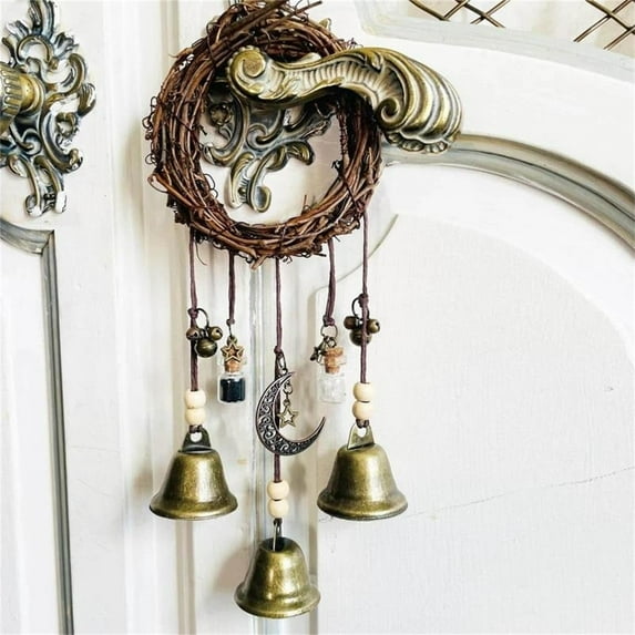 Oggfader Witch Wind Chime for Door - Wiccan Blessing Bells, Spiritual Protection Charm, Negative Energy Protection Witchy Decor, Bohemian Witch Door Charm for Home Altar Decoration
