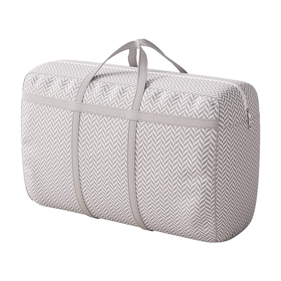 Oggfader XL Heavy Duty Non-Woven Storage Tote - Double Zipper, 1.5” Reinforced Handles, Foldable for Home/Moving