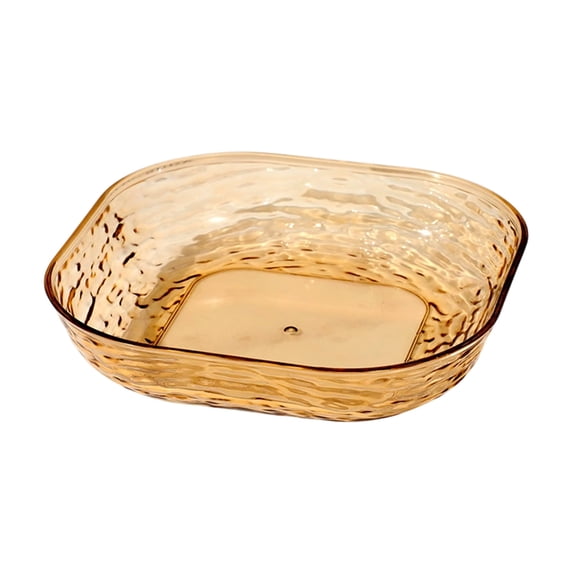 Oggfader Yellow Water Wave Plastic Fruit Tray - Large Capacity Snack/Candy Serving Tray for Coffee Table, Household Party, Easy to Clean