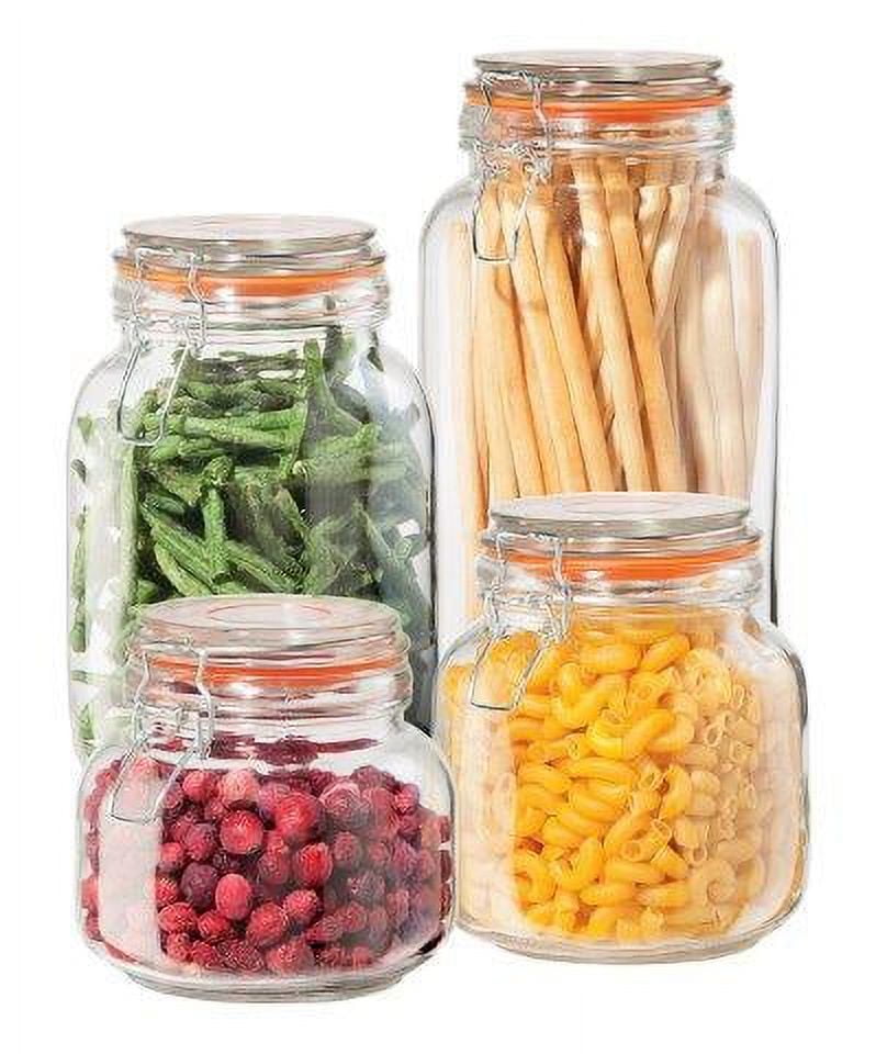 11.3oz 3 Set Glass Airtight Mason Jar with Wooden Screw Lid Glass Storage  Canisters Modern Kitchen Food Storage 