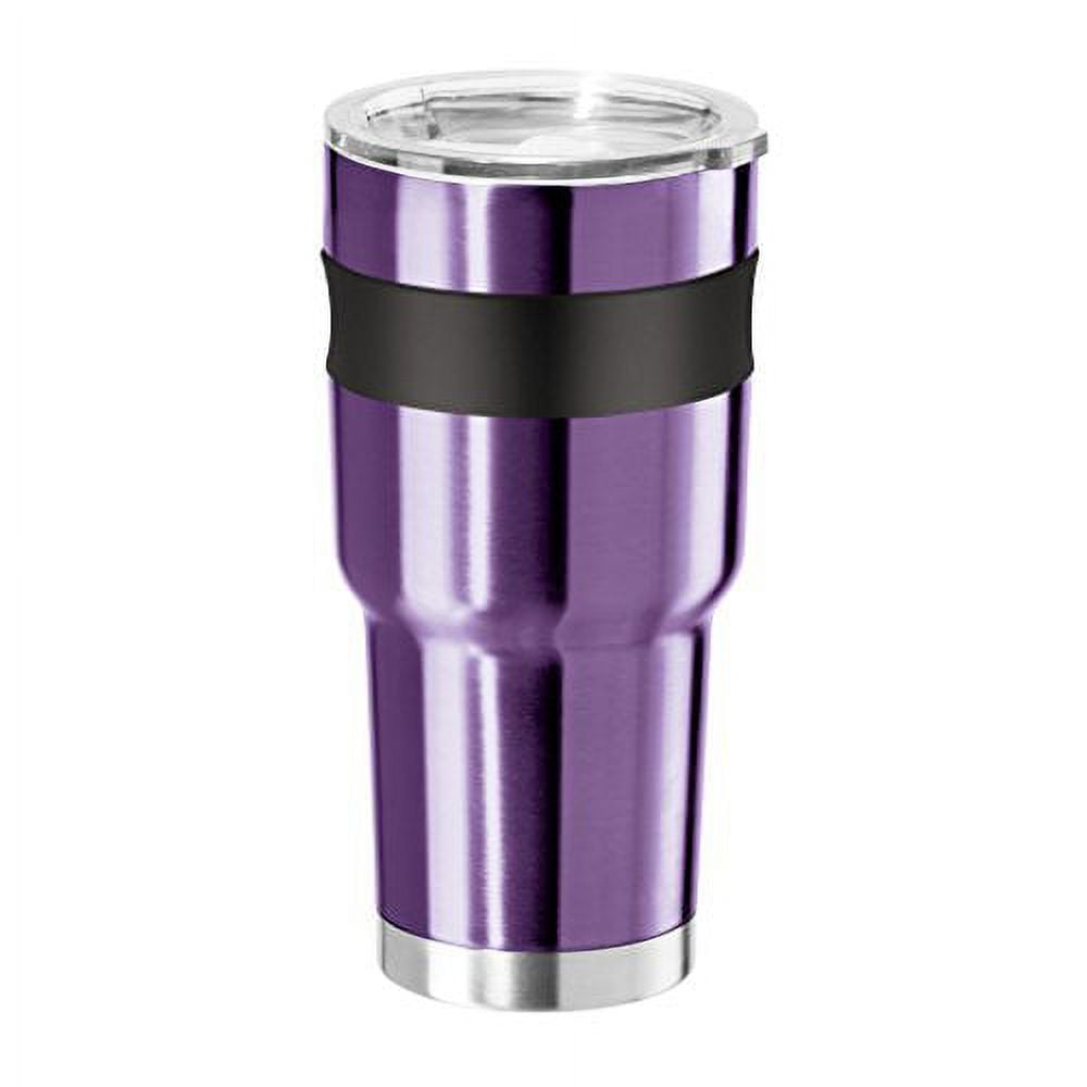 Oggi Contour X-Large Double Wall Vacuum Sealed Stainless Steel Tumbler with  Liner Thermal Travel Mug, 30 oz, Purple 