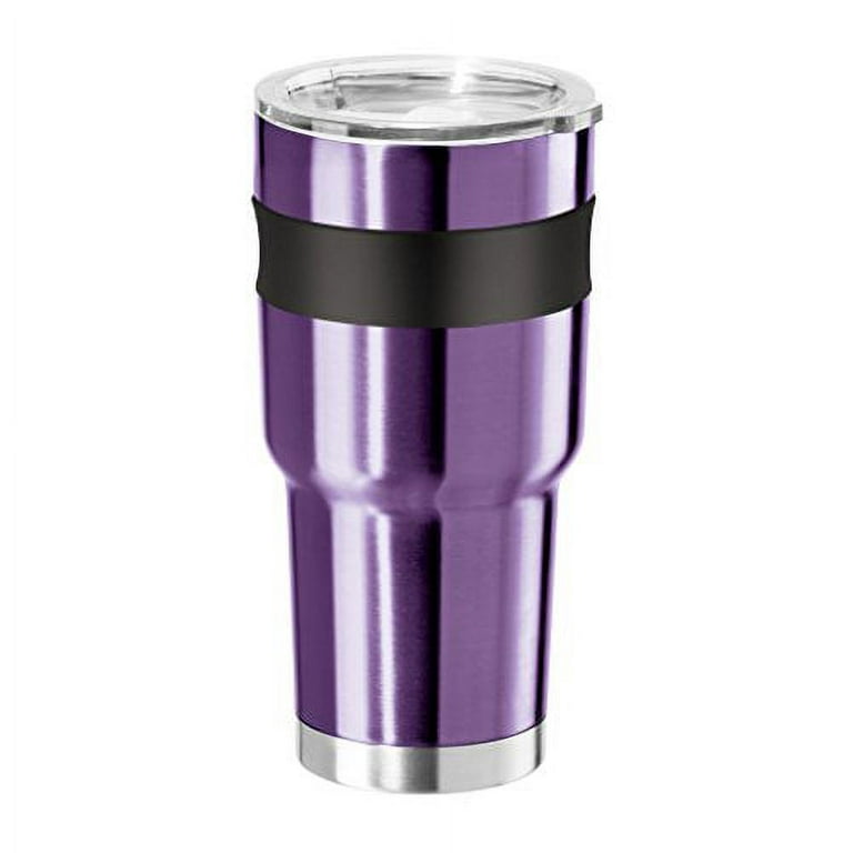 Oggi Contour X-Large Double Wall Vacuum Sealed Stainless Steel Tumbler with  Liner Thermal Travel Mug, 30 oz, Purple 