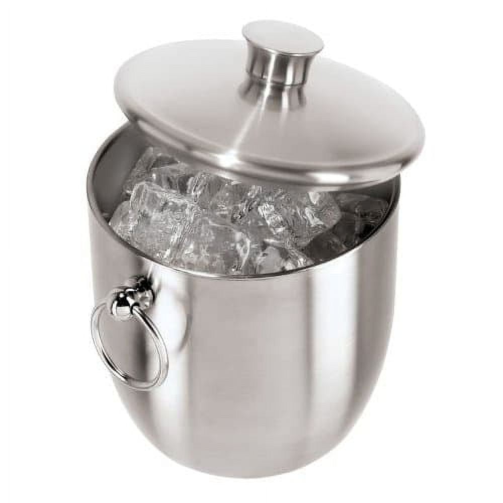 Double Wall Stainless Steel Ice Bucket with Tongs