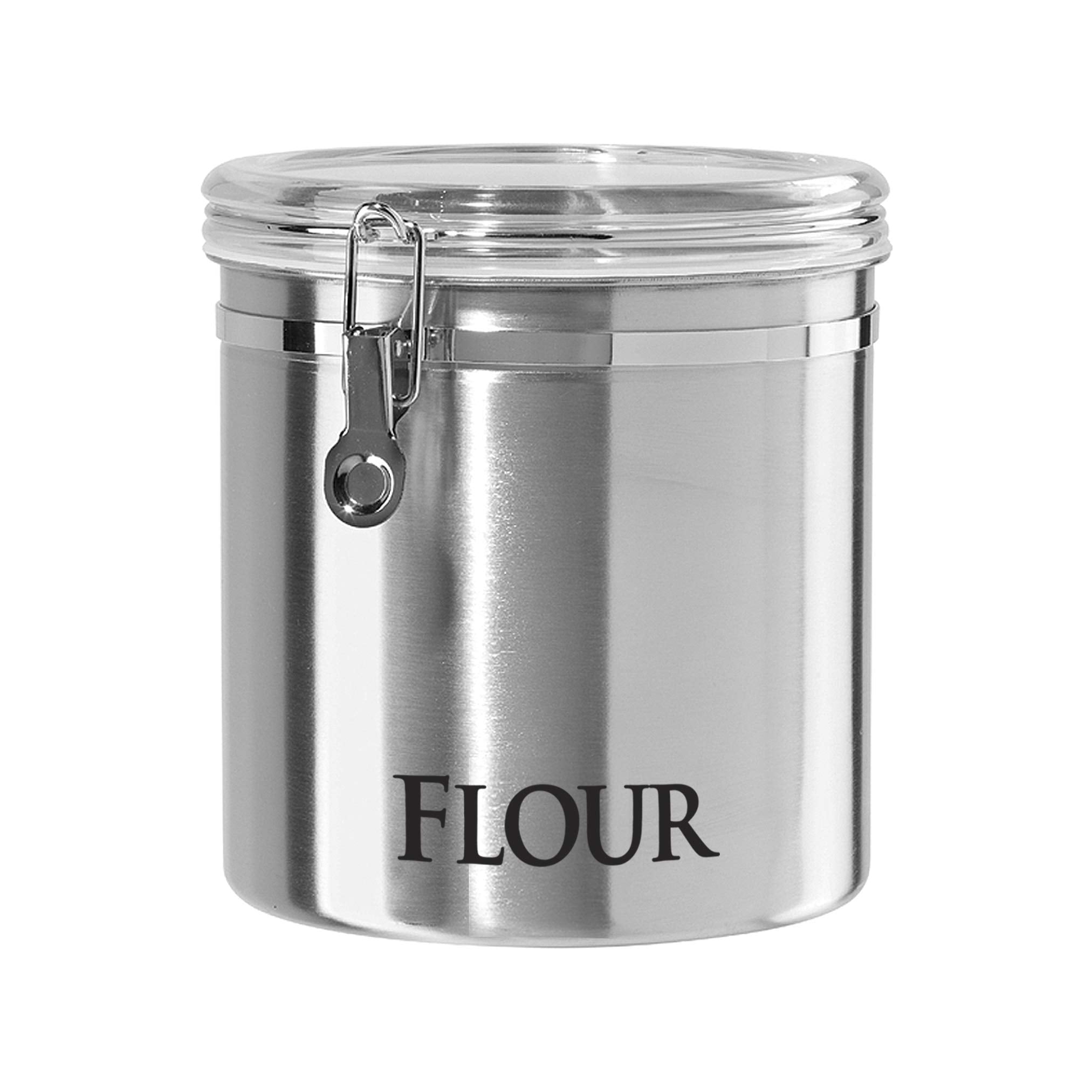 Jumbo Stainless Steel Flour Canister with Clear Lid
