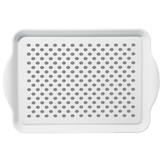 Oggi Rectangle Non Skid Rubber Grip Serving Tray, White