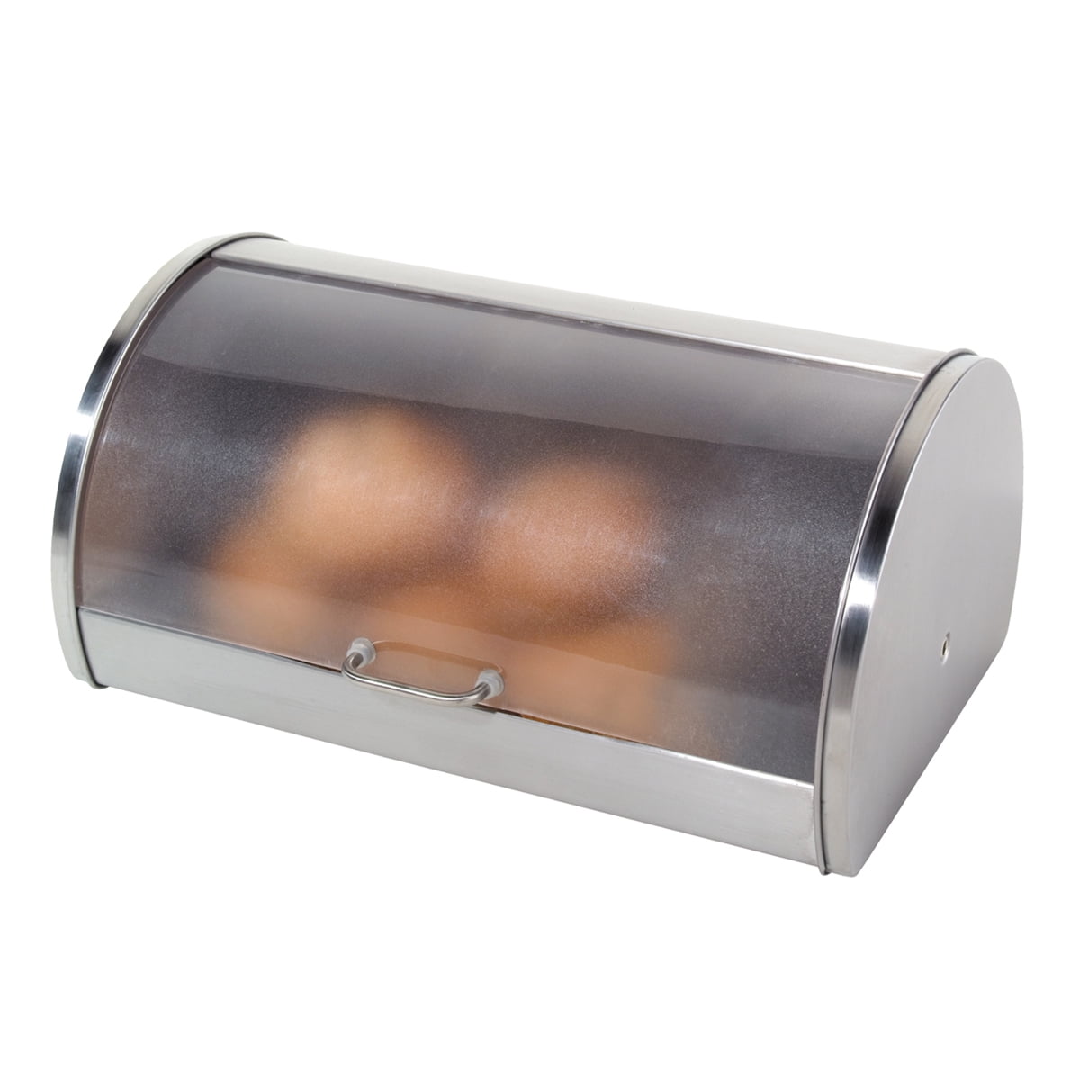 Oggi Stainless Steel Roll Top Bread Box with Vented Back - Thumbnail 4