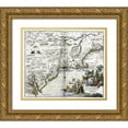 thumbnail image 1 of Ogilby, John 14x12 Gold Ornate Wood Framed with Double Matting Museum Art Print Titled - Map of The New World, 1 of 4