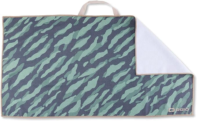 Ogio Golf Towel 2025 Green Stripe Camo